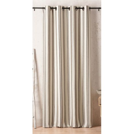 Rideau Daenerys 140 x 280 cm – Coton recyclé tissé en France - 140x280cm - Taupe (1/2)