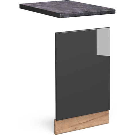 Panel frontal Fame-Line, Antracita alto brillo, 45 cm , ET Antracita, Vicco (1/5)