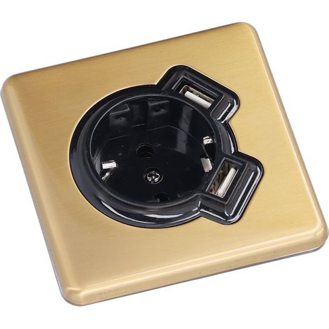 Prise murale double USB rétro en bronze ignifuge pour cuisine et chambre 250V