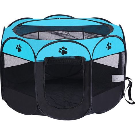 Parque para cachorros,73 x 73 x 43 cm,conejos y animales pequeños para actividades en interiores y exteriores,Azul oscuro (1/5)