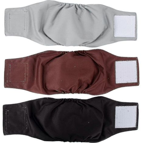 Couches lavables pour chiens mâles (lot de 3) - Bande abdominale réutilisable pour chiens mâles (1/3)
