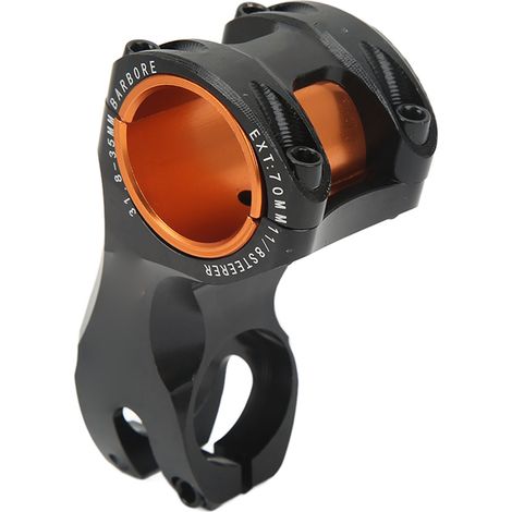 Rehausseur de potence de vélo 70 mm ultra léger - 17° pour guidon de 35 mm et 31,8 mm, compatible vélo de route et VTT, noir (1/5)