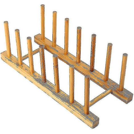 Égouttoir à assiettes en bambou pour placards, étagère de rangement pour vaisselle de cuisine, couleur bois, 1 pièce. (1/3)