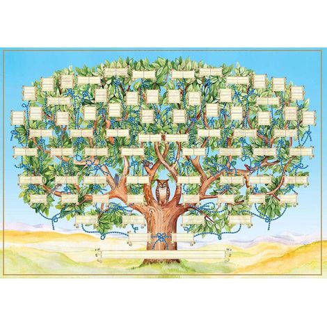 Arbre Généalogique à Compléter, Poster 6 Générations, Tableau Ancêtres Personnalisable, Cadeau Familial, 40x60 cm