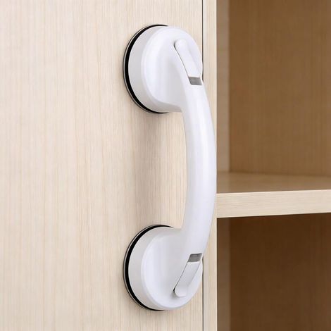 Poignée de porte miroir en verre à ventouse puissante pour réfrigérateur, tiroir, salle de bain, baignoire, douche, poignée de tiroir de cuisine, bouton de placard à ventouse