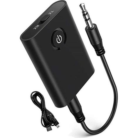 Adaptateur Bluetooth 5.0 Transmetteur, Bluetooth Émetteur et Récepteur 2-en-1 Sortie Stéréo 3.5mm (1/4)
