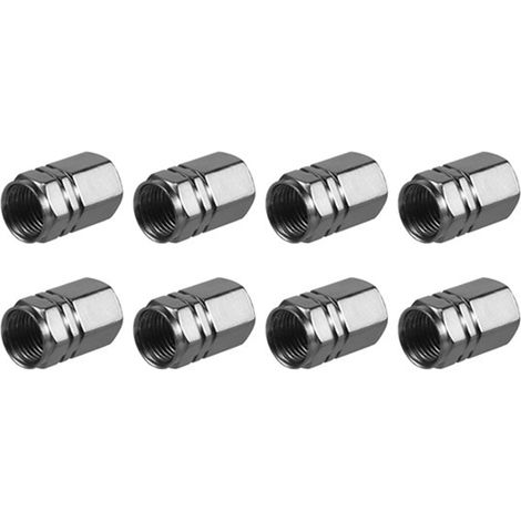 1 jeu. Couleur : Gris titane. Matériau : Alliage d'aluminium. Bouchon de valve hexagonal universel américain pour automobile inclus. (1/4)