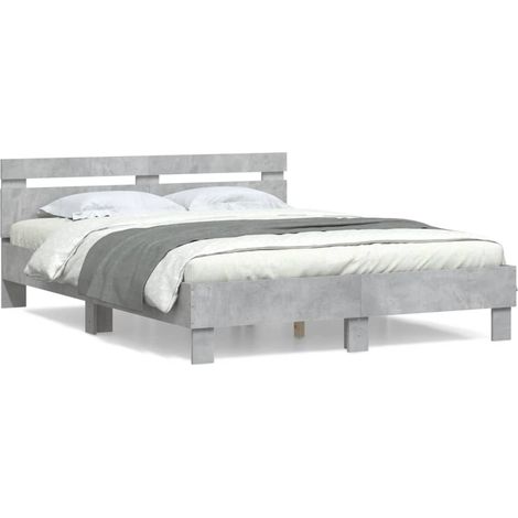 Maison Exclusive - Cama con cabecero madera de ingeniería gris ho