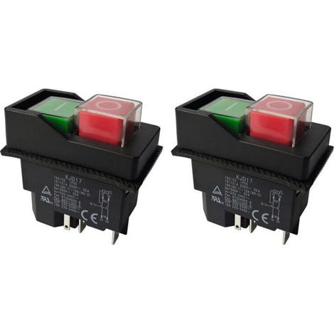 Commutateurs éLectromagnéTiques à Bouton-Poussoir pour Outils de Jardin KJD17 250V 5 Broches - 2 pcs (1/4)