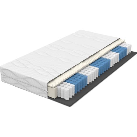 Matelas 160x200 cm à ressorts ensachés H3/H4, 7 zones ergonomiques, housse lavable et certifié OEKO-TEX, hauteur 20 cm, confort boxspring - CHICFURN (1/5)