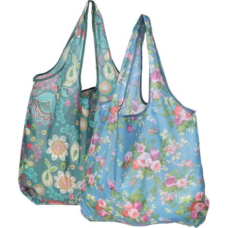 tragbare Einkaufstaschen 2 Stück faltbares Polyester