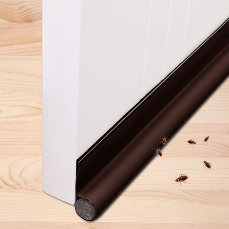 [NEVER USED] 96 cm one-sided door bottom with self-adhesive weather protection, door sealing strip, cold stop, draught protection against drafts and noise (brown) (1/4)