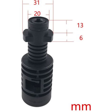 Pistolet à peinture avec tige d'extension pour haute et basse pression, buse directe en éventail réglable, pulvérisation rotative, adaptateur pour série K (1/5)
