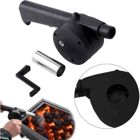 Mini souffleur d'air portable de 25 cm à manivelle, idéal pour barbecue, feu de camp, cuisine extérieure, pique-nique et camping. (1/3)