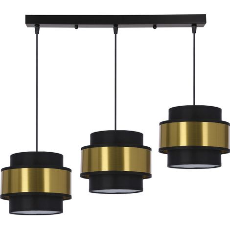 Suspension noir/or 3 abat-jours E27 Prestige Candellux (1/2)