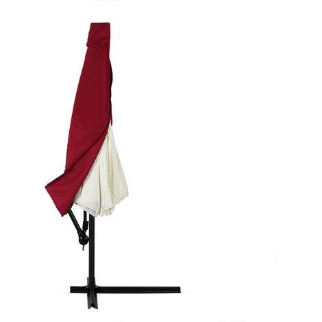 Deuba Sun Parasol Cover Garden Cantilever Umbrella Waterproof Breathable 160 g/m² Polyester Covering  Red, für 3m Schirm (de)