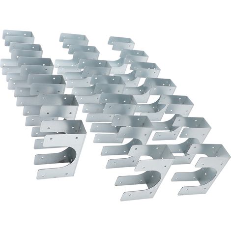 Lot de 20 sabots métalliques pour montants en bois simples, compatibles avec des tuyaux jusqu'à 6,35 cm (2-1/2 po). Support supplémentaire pour montants en bois. (1/5)
