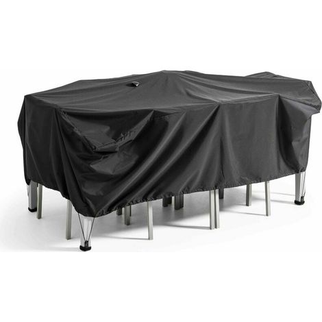 Housse de protection pour table de jardin 200x130x60 cm, bâche extérieure imperméable noire, housse rectangulaire pour mobilier terrasse (1/5)