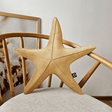 Almohada grande de terciopelo con forma de estrella de mar VE2228  sunny (1/2)