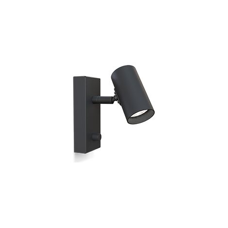 Tyson Liseuse Structure Noire, Interrupteur Mural Title 1x GU10