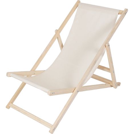lettino da spiaggia in legno sdraio da giardino divano prendisole - pieghevole - Beige (1/5)