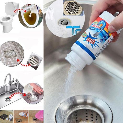 Désodorisant pour canalisations d'égout de cuisine 110 g, agent de dragage puissant pour canalisations, poudre nettoyante pour toilettes (1/5)