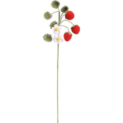 Wollgestrickter Blumenstrauß, künstliche Früchte und Blumen für Hochzeiten, Büro- und Heimdekoration (1/5)