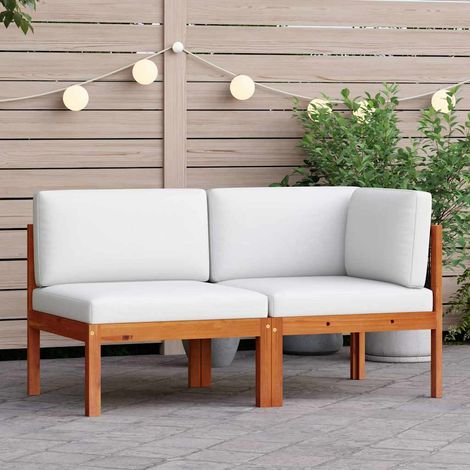 vidaXL Set da giardino 2 pezzi con cuscini in legno di acacia e (1/5)