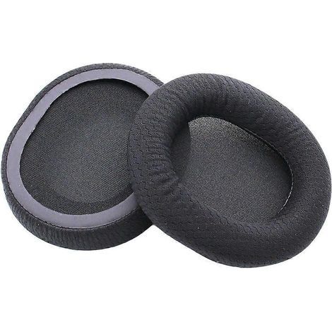 Paar Ersatz-Ohrpolster aus Stoff für SteelSeries Arctis 3, 5 und 7 Kopfhörer – 9 x 7,5 cm – Schwarz (1/4)