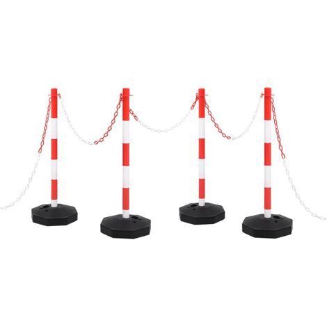 Chain Post Set with 10 m Plastic Chain vidaXL