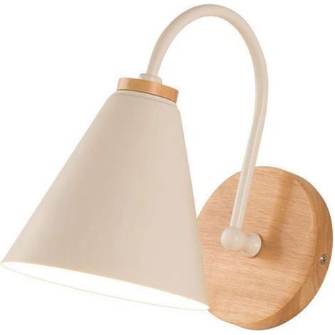 Wandleuchte für den Flur mit geschwungenem Eisenschirm, ideal für Schlafzimmer, Wohnzimmer oder Büro (Leuchtmittel nicht enthalten, weiß). (1/5)
