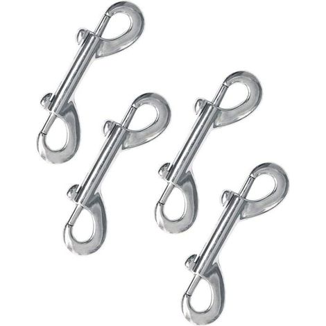 Lot de 4 mousquetons à double extrémité nickelés (1/4)