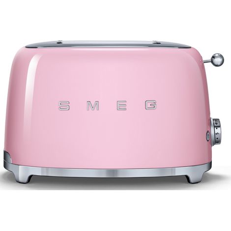 Smeg – Grille-pain 2 fentes extra-large 36 mm – Puissance 950 W – Tiroir ramasse-miettes inox – Fonction réchauffage et décongélation