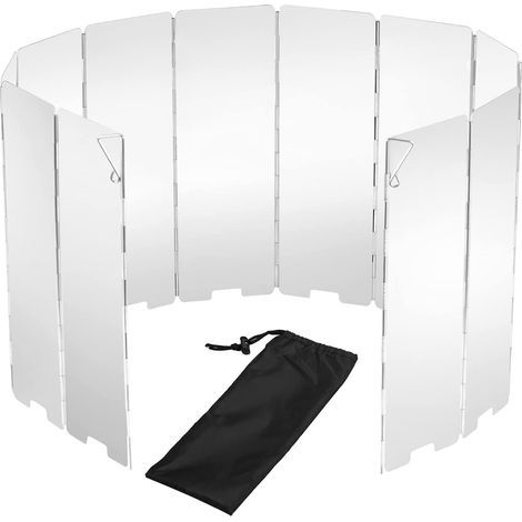 12 Plaques Pare-Vent Pliable en Aluminium Pare-Brise pour Rechaud de Camping Plein Air Pare-Brise pour Cuisinière à Gaz (1/5)