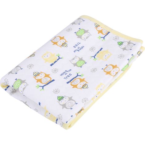 Tapis d'allaitement imperméable en coton pour bébé, alèse changeante jaune