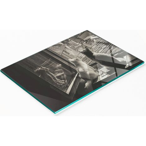 Pannello decorativo multifunzionale in legno temperato per cucina, con motivo "Gatti alla finestra", 80x52 cm. (1/5)