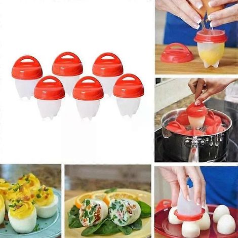 Ensemble de 6 cuiseurs à œufs vapeur antiadhésifs en silicone par (1/5)