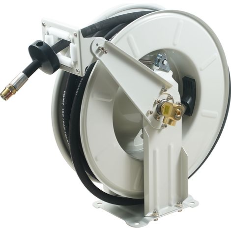 Mophorn 1/4" x 50' Kraftstoffschlauchtrommel - Ideal für die Auto- und Schwerindustrie Federbetrieben mit automatischer Schwenkaufwicklung. Hergestellt aus hochbelastbarem Karbonstahl.
