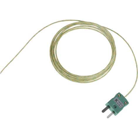 Thermocouple type K Ø 1/0.2mm, L 2m, +350°C max à Fiche mâle miniature ( Prix pour 1 ) (1/3)