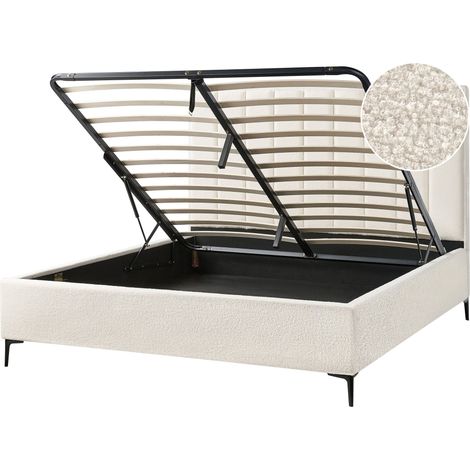 Ottoman Bed Boucle SEZANNE 180 x 200 cm (EU Super King) Off-White (1/5)