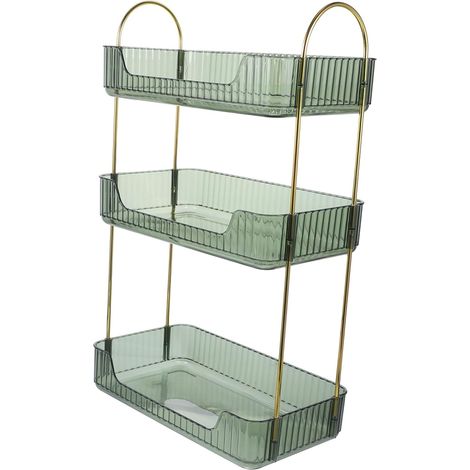 Organiseur De Comptoir À 3 Niveaux pour Cosmétiques Organisateurs De Salle De Bain Support De Rangement Multicouche Verrouillable Fournitures pour La Maison (1/5)