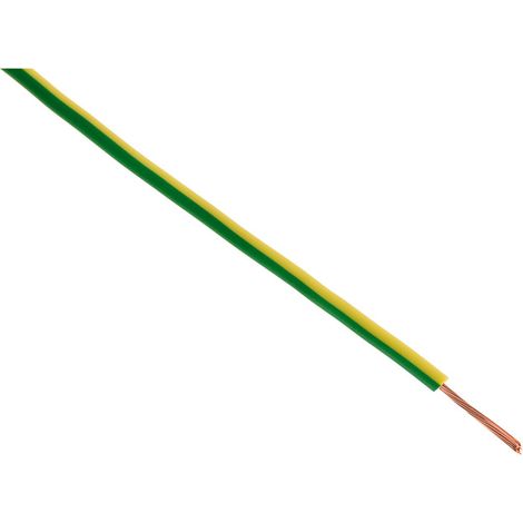 Câble d'alimentation électrique H07VK 1x2,5mm² Jaune et Vert - 5m - Zenitech