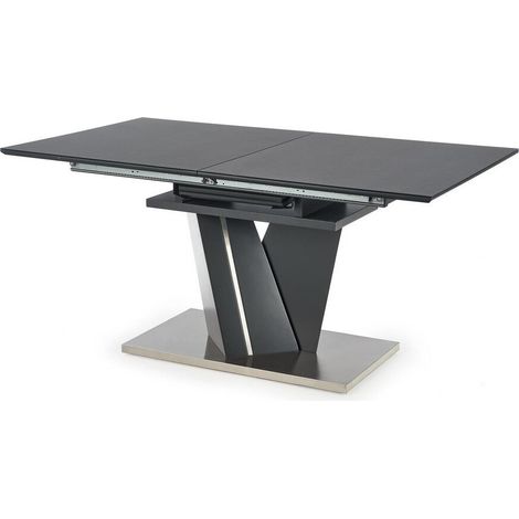 Mesa Houston 1067 , 77x90x160cm, Alargamiento, MDF, Vidrio templado, MDF, Metal (1/5)