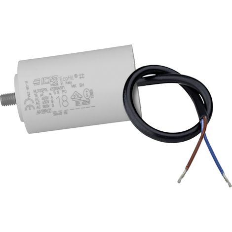 Condensateur permanent pour moteur triphasé 25μF 450V sorties câble