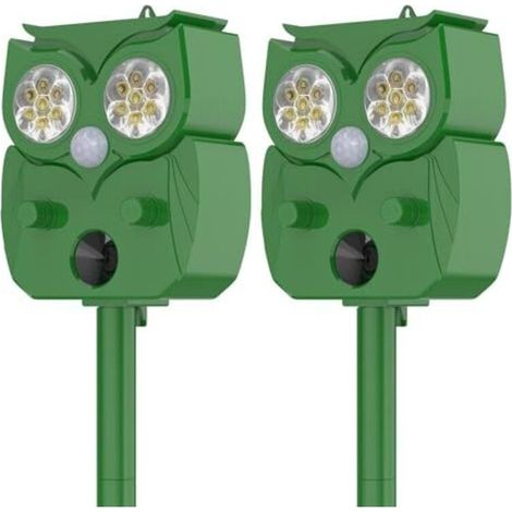 Répulsif à ultrasons pour chats, lot de 2, étanche, IP65, réglable pour repousser les chats errants, les pigeons, les cerfs et autres animaux. (1/4)