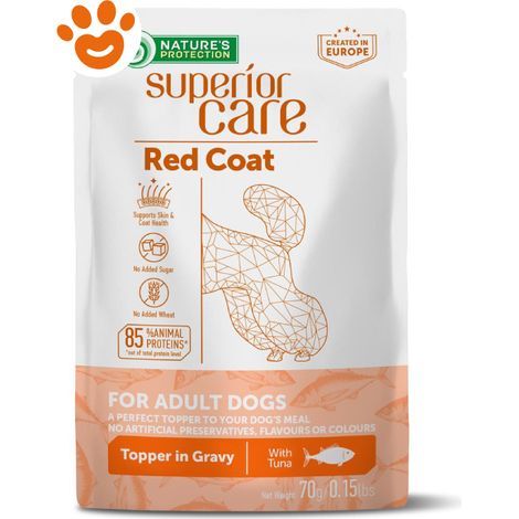 Natures Protection Dog Superior Care Red Coat Tonno - Bustina 70 Gr - Cibo Umido Cani
