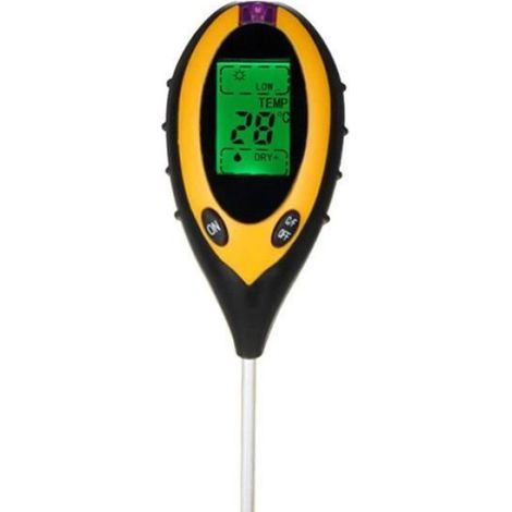 Testeur De pH Du Sol - 4 En 1 LCD - Mesure pH Humidité Température Lumière - Pour Jardin Plantes Herbes - 1 Pièce (1/3)