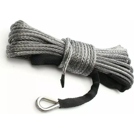Corde synthétique de 7700 lb pour treuil forestier, 6 mm, 15 m, pour VTT - Corde synthétique de 7700 lb pour treuil forestier, 6 mm, 15 m, pour VTT (1/5)