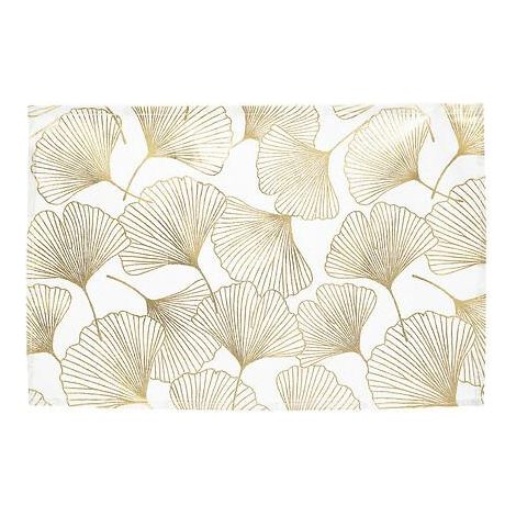 Ginko dessous de verre 45x30 cm blanc/or (1/2)