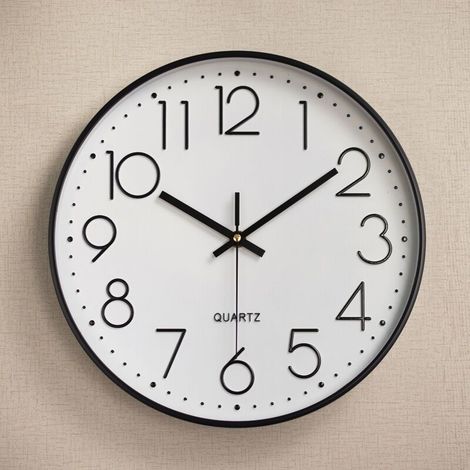 30cm Horloge Pendule Mural, Horloge Murale à Quartz, Horloge Silencieuse sans de Bruit avec Chiffres Surdimensionnés, pour Salon Chambre Bureau Cafétéria Restaurant, Rétro Européenne (No (1/5)